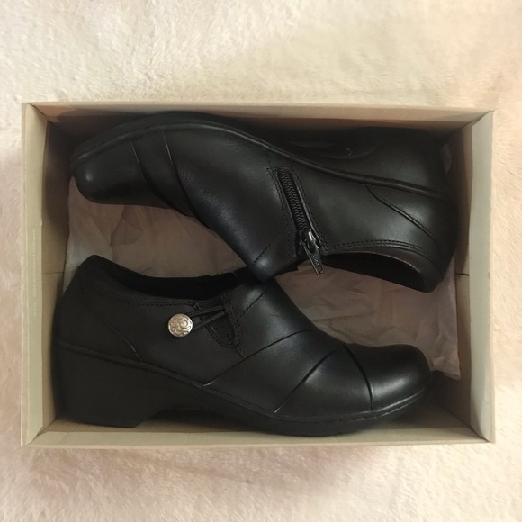 Clarks Channing Ann Black Leather Slip-On Shoe - Picture 5 of 16